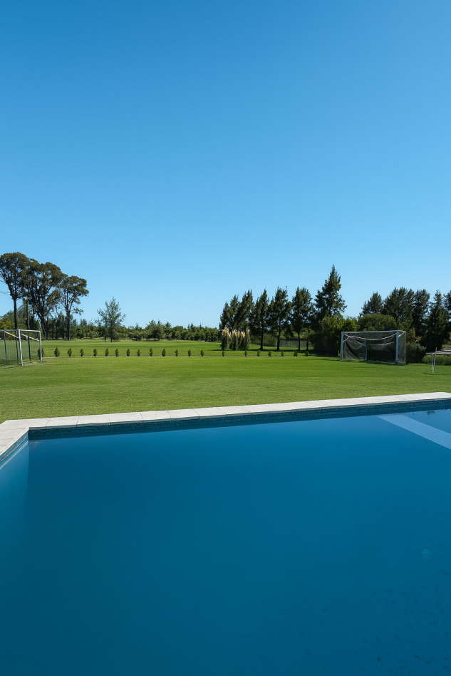 PROPIEDAD DE 4 AMBIENTES AMOBLADA, CON PISCINA, QUINCHO Y CANCHA DE FUTBOL PRIVADA, EN EL CLUB DE CAMPO LA RESERVA ESCONDIDA - AREA 60 