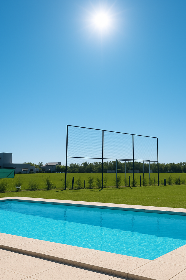 PROPIEDAD DE 4 AMBIENTES AMOBLADA, CON PISCINA, QUINCHO Y CANCHA DE FUTBOL PRIVADA, EN EL CLUB DE CAMPO LA RESERVA ESCONDIDA - AREA 60 